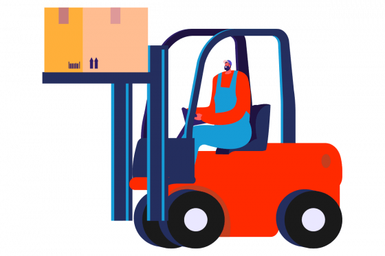 Forklift and Warehouse